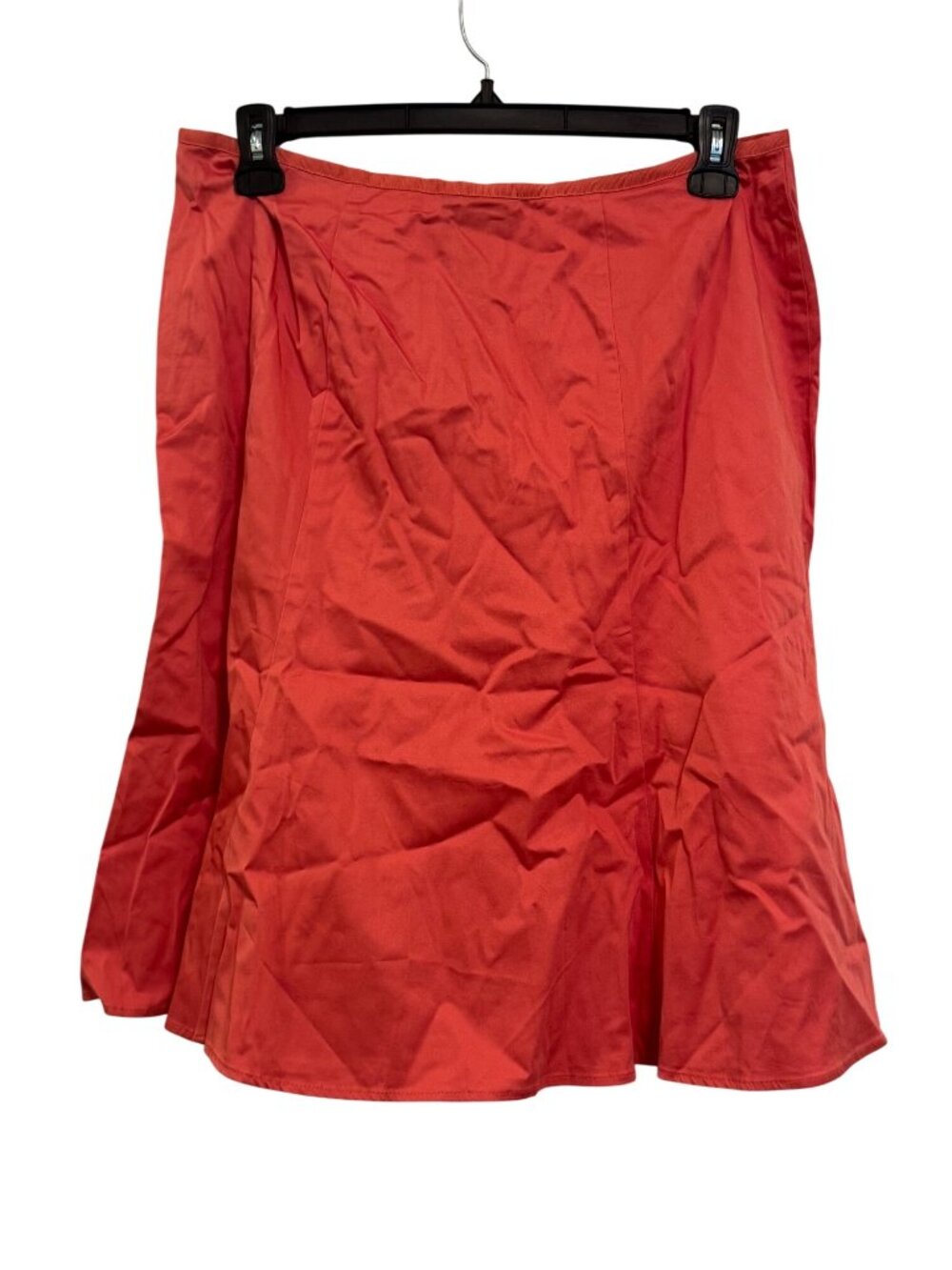 Avenue Womens Red Stretch Cotton Skirt Size 14 Flared Hem